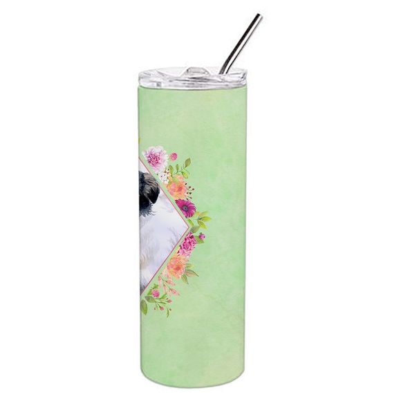 Borzoi Green Flowers Stainless Steel 20 oz Skinny Tumbler - Picture 4 of 4